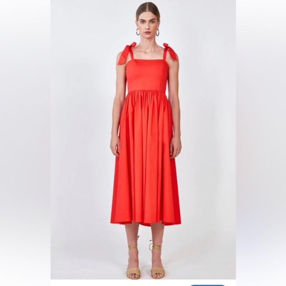 Hunter Bell New York Orange Dress with pockets 100% cotton Size S